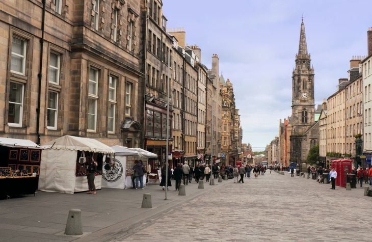 View down the Royal Mile, Edinburgh, Scotland