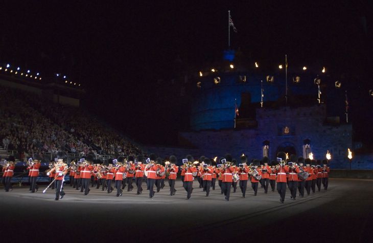 Band of the Scots Guards on parade at the Edinburgh Military Tattoo